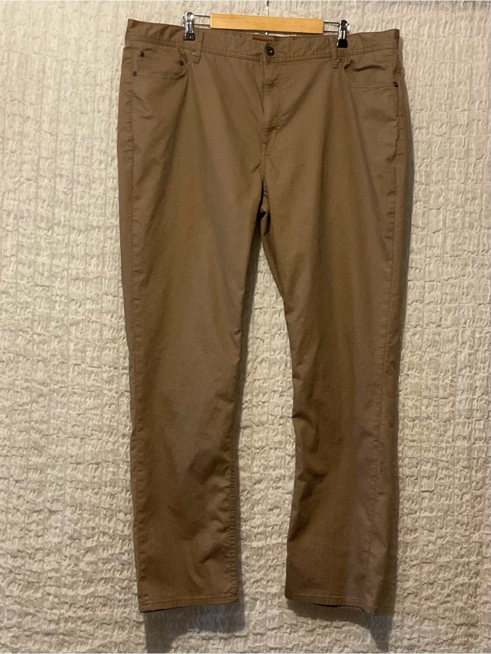 Red Ale by Allsbury Men’s Tan Stretch Chino Pants 42x34 Casual Cotton - Picture 2 of 7